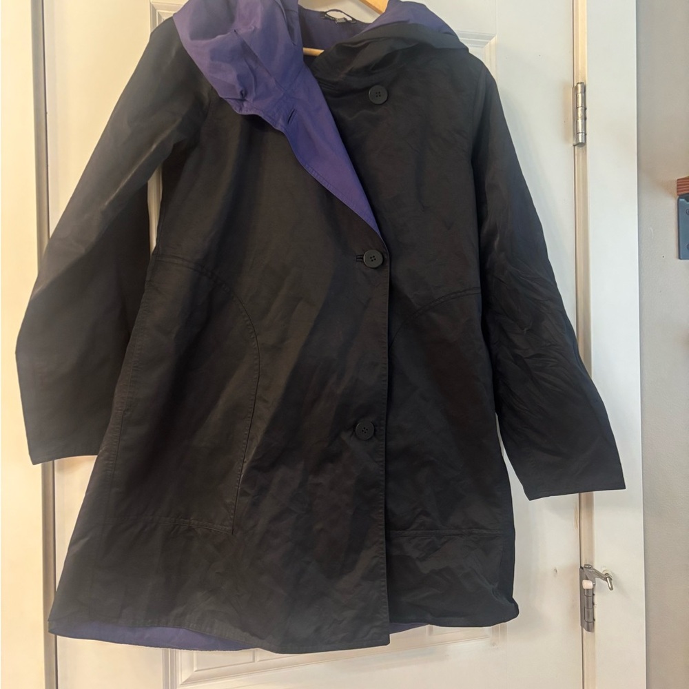 Eileen Fisher Reversible Hood Coat| Size XS